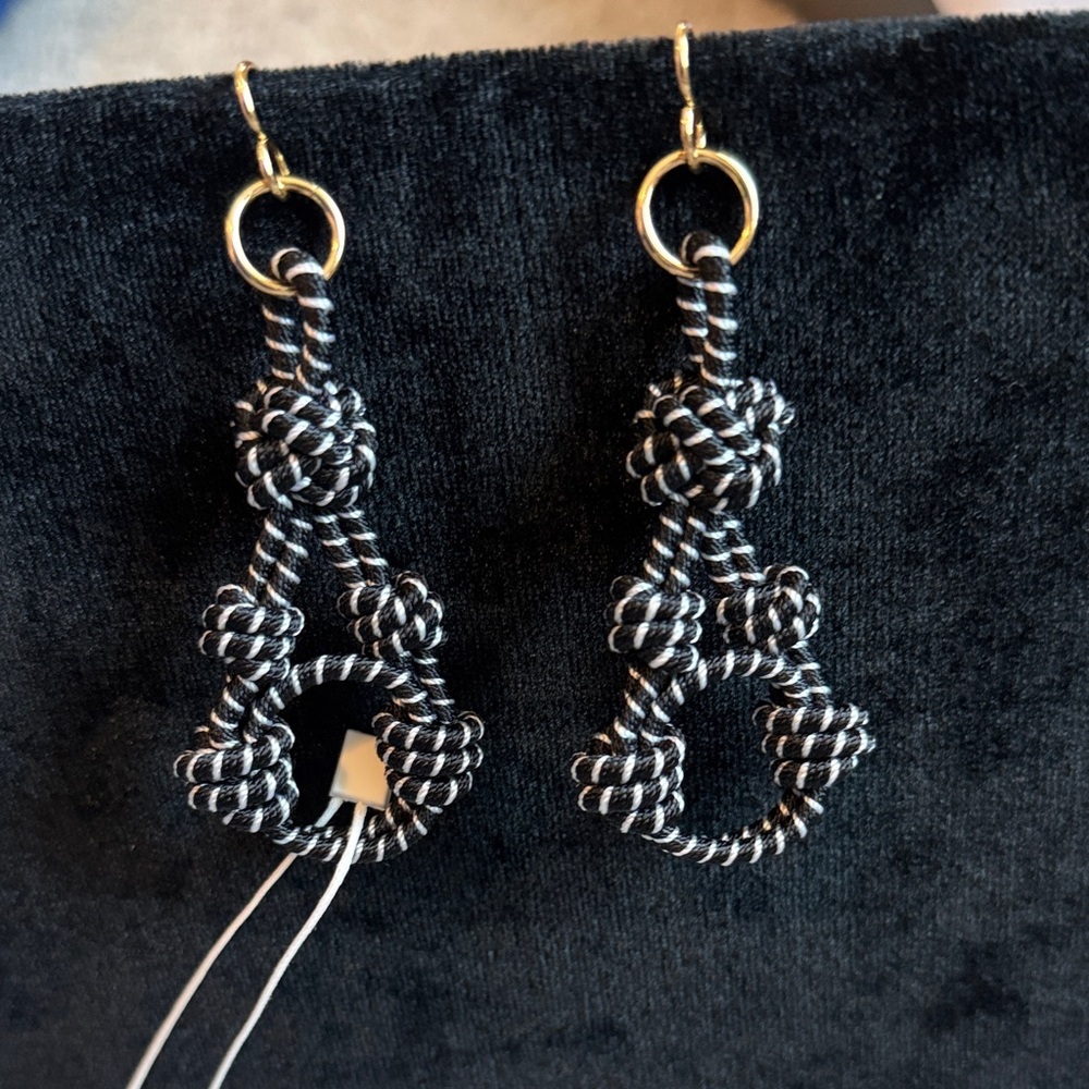 DVF Braided Earrings - black and white